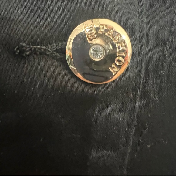 Vintage 90's Luxe Moda Black Studded Jean Jacket -- M - Picture 5 of 11